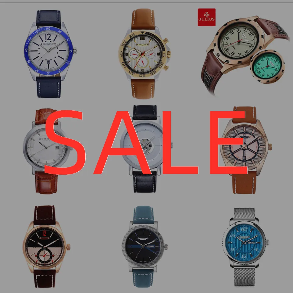 SALE!!! Julius Men's Watch Auto Date Week Homme Quartz Real Leather Boyfriend Birthday Father Gift No Box