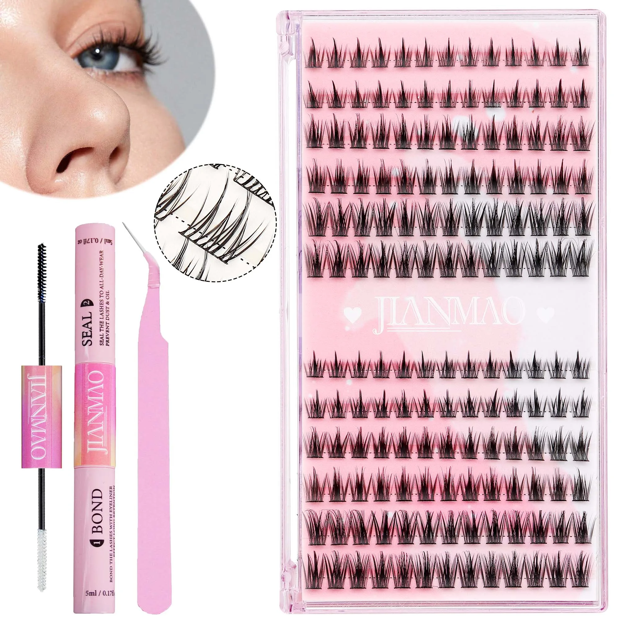 72 stücke Cluster Wimpern Kit wispy Wimpern c lockig 10-16mm gemischte Längen Wimpern verlängerung Kit mit Wimpern Bond Seal und Pinzette