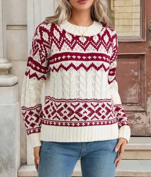 Women's Jacquard Knit Sweater - usage example