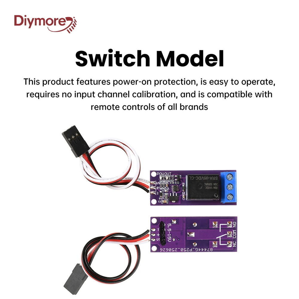 Universal Switch 3.3-15V PWM Switching Flight Light Controller RC Model Car Relay Switch with Wide Voltage Range