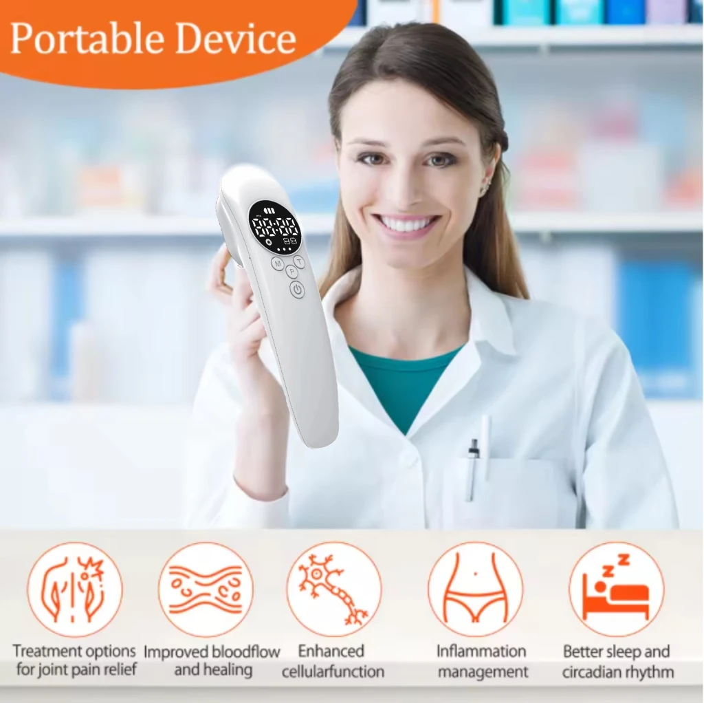 

Двойной чип 650 нм + 808 нм холодное лазерное устройство профессионального класса для лечения боли в колене и воспалении