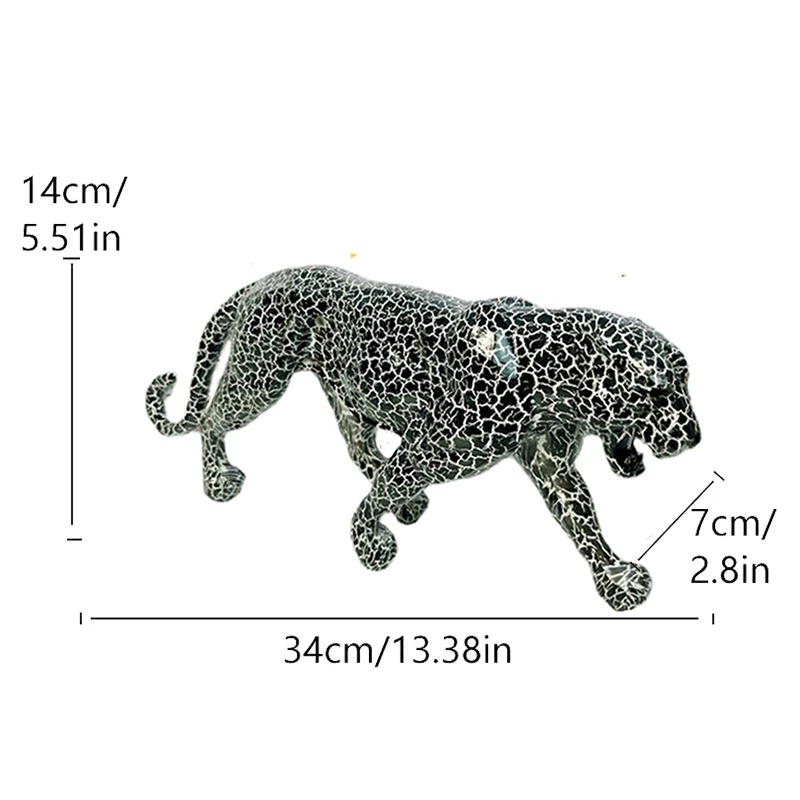 ERMAKOVA Abstract Panther Statue Leopard Sculpture Resin Cheetah Figurine Desktop Table Top Ornament Home Office Decor Gift