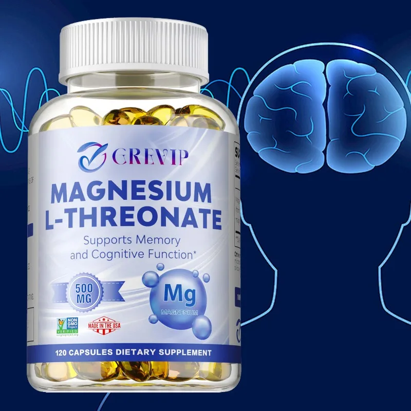 

Magnesium Threonate 500 Mg Capsules, High Absorption Rate, Support Brain Memory and Cognitive Supplement, Relieve Stress