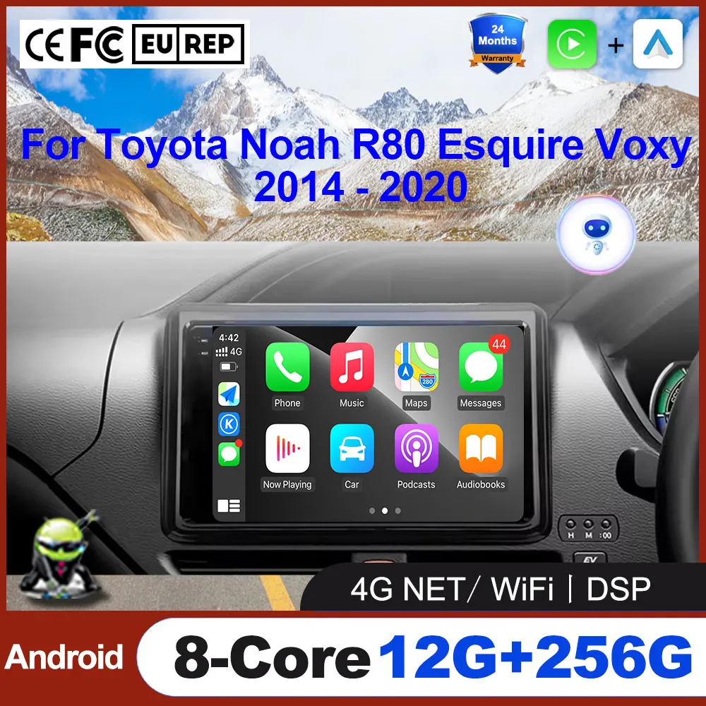Android 16 Auto For Toyota Noah R80 Esquire Voxy 2014 - 2020 Car Radio Multimedia Video Player GPS Navigation BT Carplay 4G WIFI