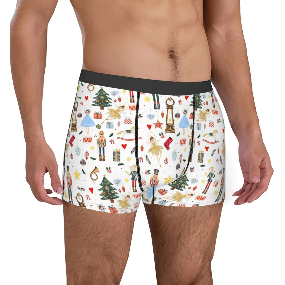 Neuheit Boxer Frohe Weihnachten Nussknacker Ballett Shorts Höschen Slips Männer Unterwäsche Tanz Weihnachten Cartoon Atmungsaktive Unterhose Männlich