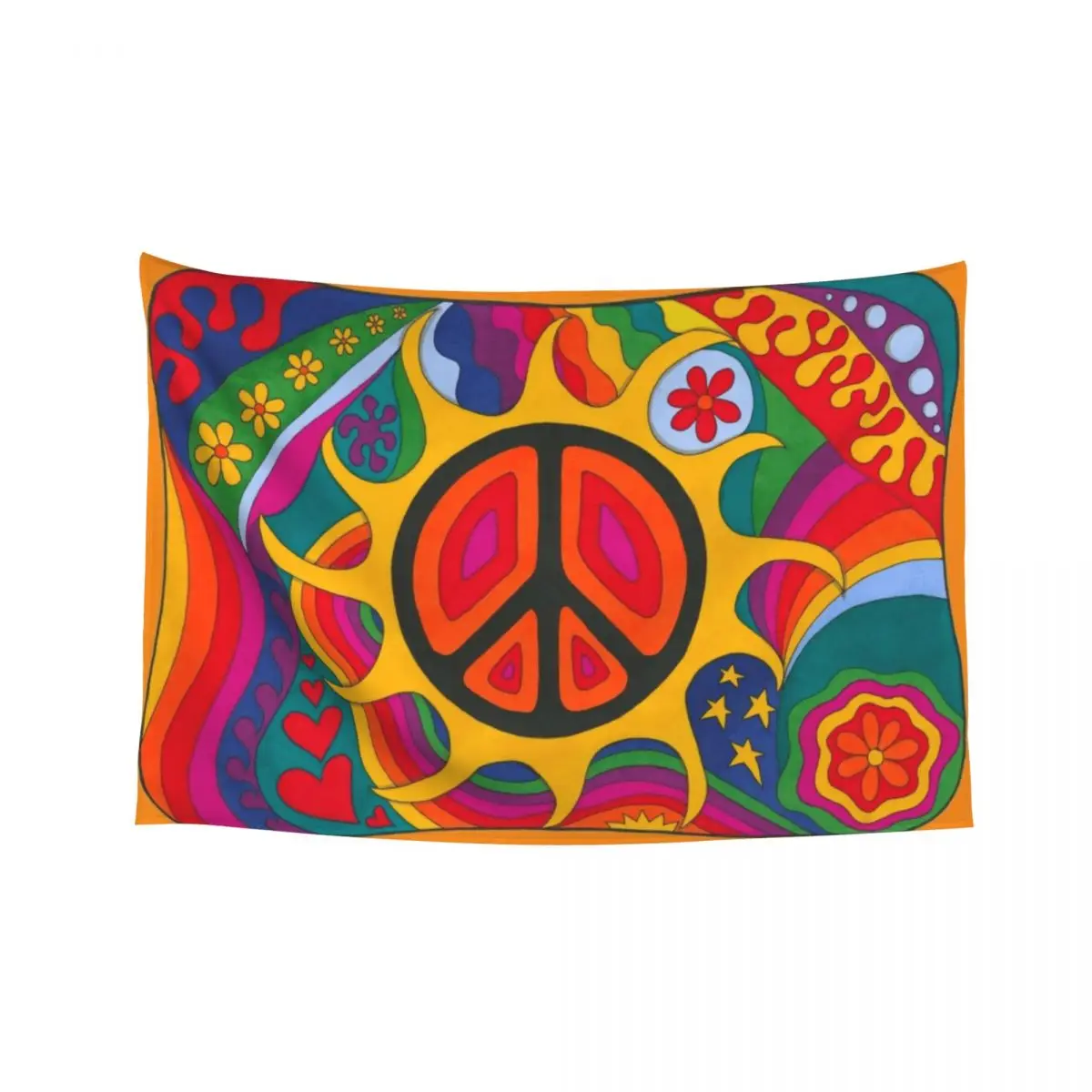 

Psychedelic Flaming Peace Tapestry Wallpapers Home Decor Aesthetic Decoration Home Decor Accessories Outdoor Decor Tapestry