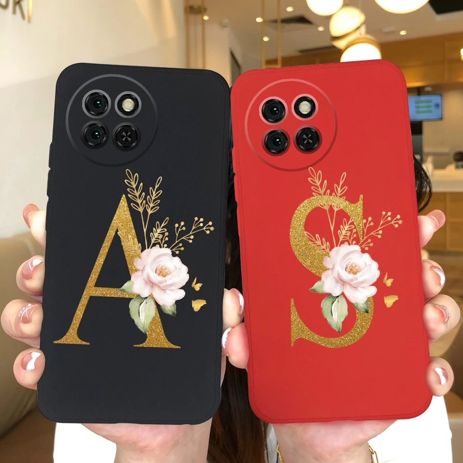 For Itel S23 Plus Case Rose Name 26 Letter Soft Matte Silicone Anti Slip Phone Protective Cover For Itel S 23 Black Red Bumper