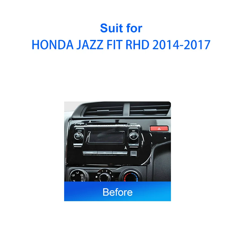 KENVOX Car Android Radio Frame For Honda Jazz Fit RHD 2014 2017 9 inch 2DIN Fascia Stereo Panel Harness Wire Canbus Box Cord