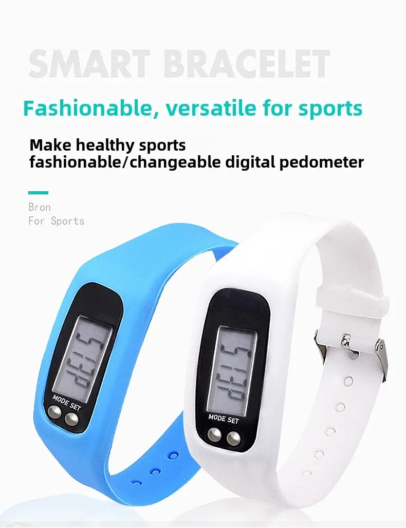 ساعة معصم جديدة عداد الخطى الإلكتروني للرياضة والجري والمشي لمسافات طويلة ساعة LED متعددة الوظائف عداد الخطى ساعة معصم من السيليكون #3