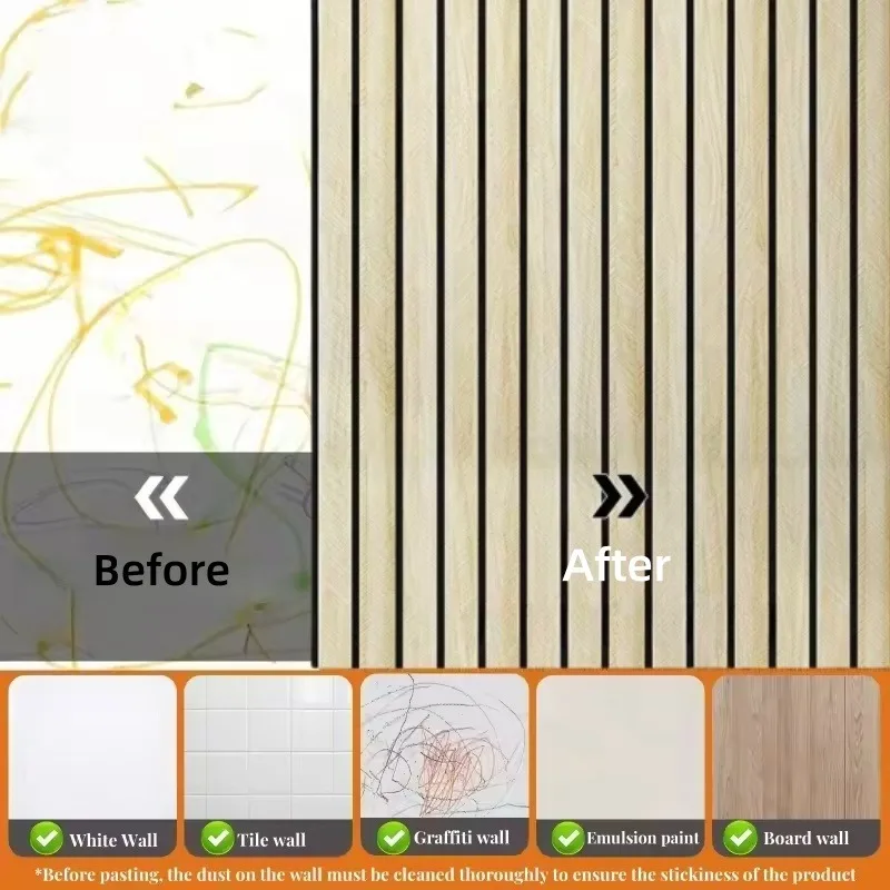ملصق حائط ذاتي اللصق مقاوم للماء لسقف غرفة المعيشة تقليد الخشب الحبوب مصبغة قشر وعصا خلفية ديكور المنزل