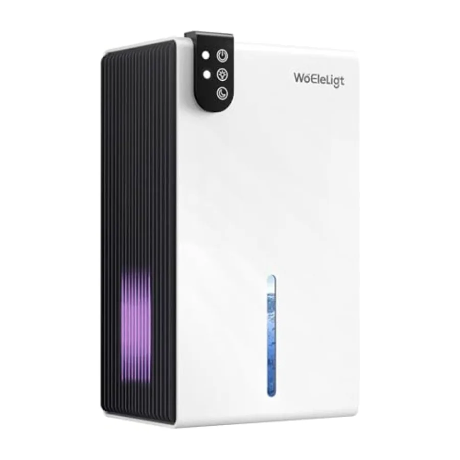 

Маленький осушитель воздуха для дома, 85 унций, для помещений до 93 кв.м., для подвала, спальни, ванной, гостиной, тихий, с автоматическим отключением, режимом сна, 7-цветной подсветкой