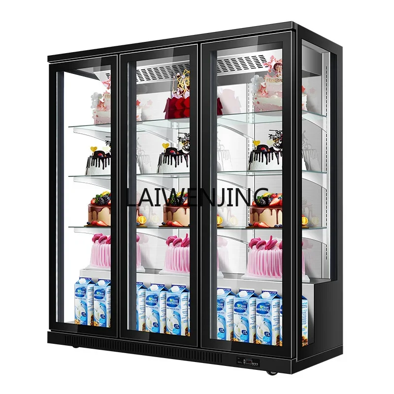 

HLZ vertical cake display mousse dessert cabinet beverage fruit refrigerated flowers fresh-keeping cabinet