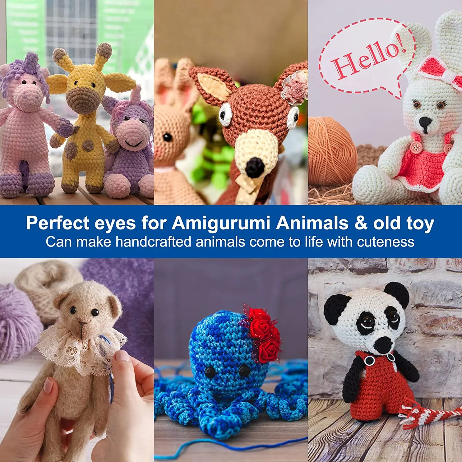 100Pcs ตาความปลอดภัยพลาสติกสีดำสำหรับของเล่น Amigurumi ของตกแต่งงานปาร์ตี้งานฝีมือ TeddyBear Soft Toy Eye 6มม.8มม.12มม.ของเล่นตุ๊กตาอุปกรณ์เสริม