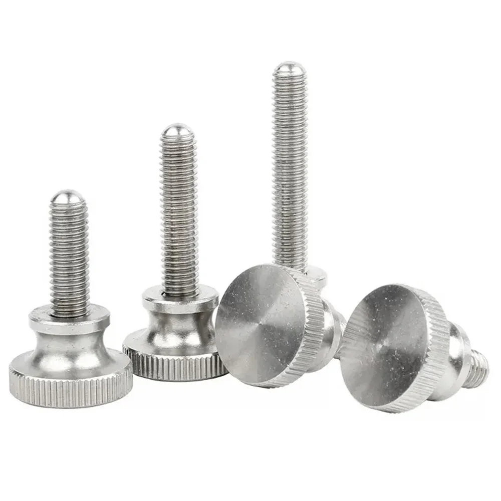 1 - 10pcs M2 M2.5 M3 M4 M5 M6 304 Stainless Steel High Step Thumb Bolt Hand Grip Knob Bolts Knurled Thumb Screws Length 3 - 35mm