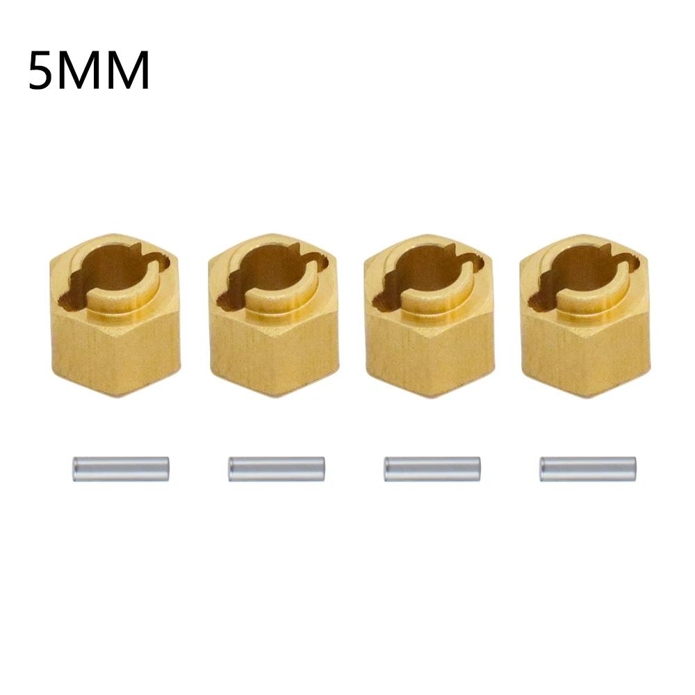 7mm Brass Wheel Hex Hub Extenders Adapters 4/5/6mm for TRX4M Bronco Defender 1/18 RC Crawler Car Model Parts