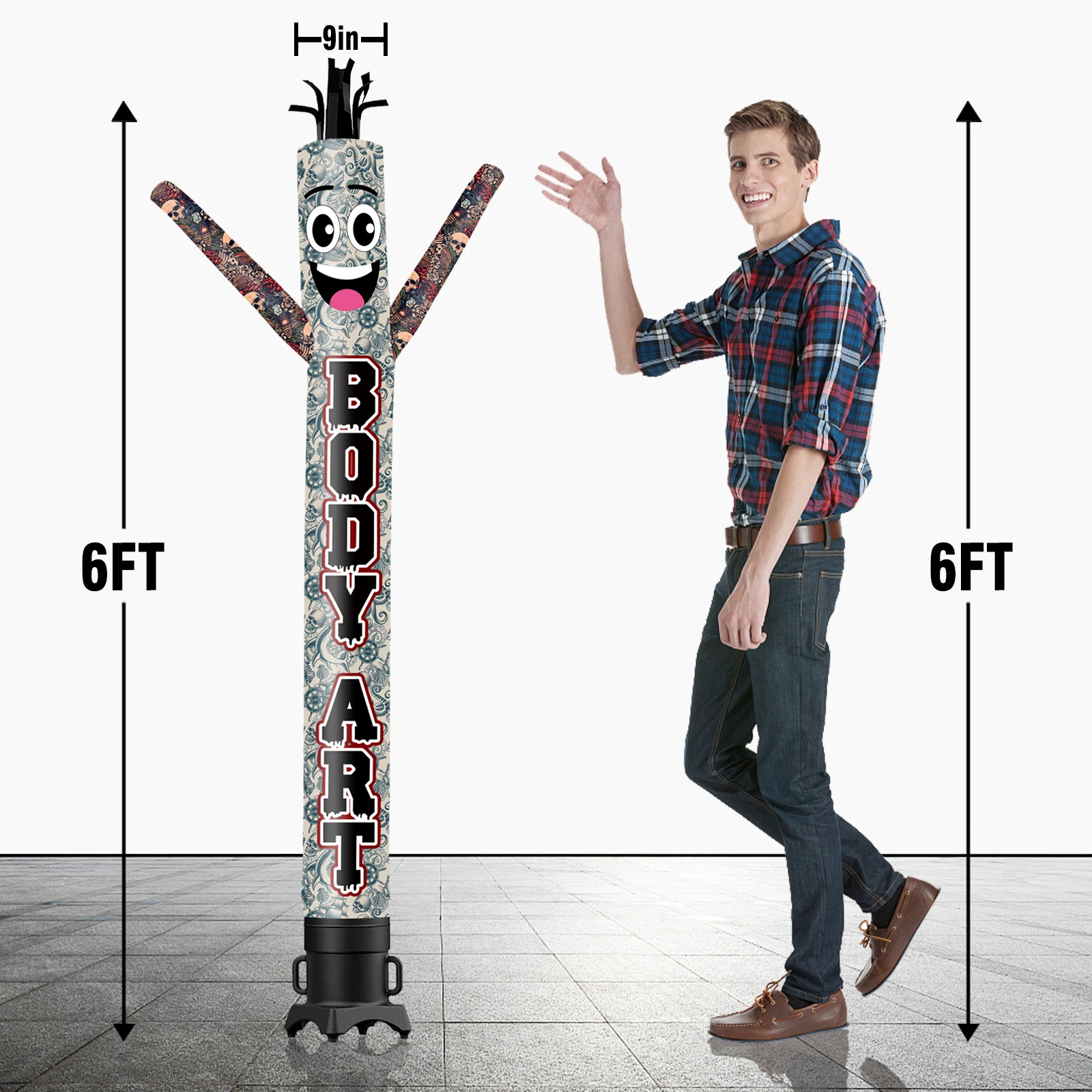 6/10/15/20FT Tall Inflatable Body Art Dancing Guy for Outdoor Decoration Advertising(Blower Not Included)