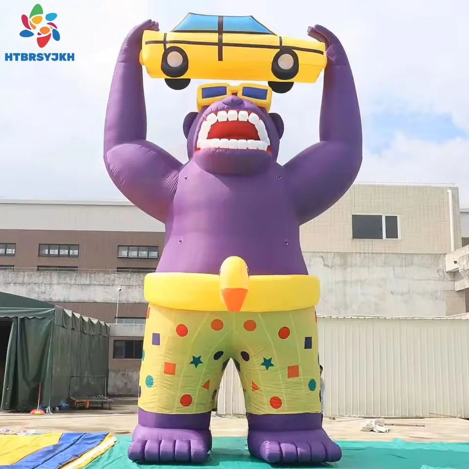 

Giant purple inflatable animated ape figure, custom-made realistic model, 4m/6m/8m for decoration