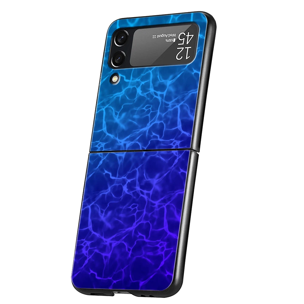 Gradient Color Water Hard PC Phone Case For Samsung Galaxy Z Flip 6 5 4 Black Cover For Galaxy Z Flip 3 Foldable Shockproof Capa – Detail 2