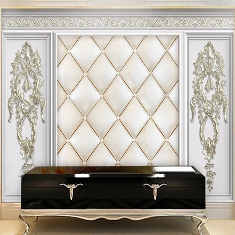

European Style Custom Photo Mural Wallpaper Abstract Geometric 3D Embossed Wall Hanging Painting Home Decor Art Backdrop