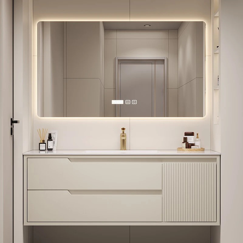 

Bathroom Cabinet Vanity led Furniture Combination Oak Smart Mirror Cabinet Lacquered Slate Seamless Integrated home furnitures