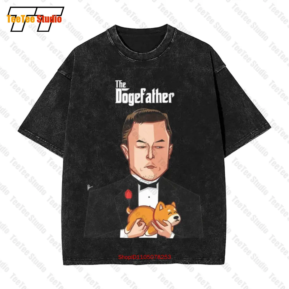 

The Dogefather Dogecoin Doge Hodl On The Moon Crypto Meme Vintage Oversized T-Shirt 1Y56