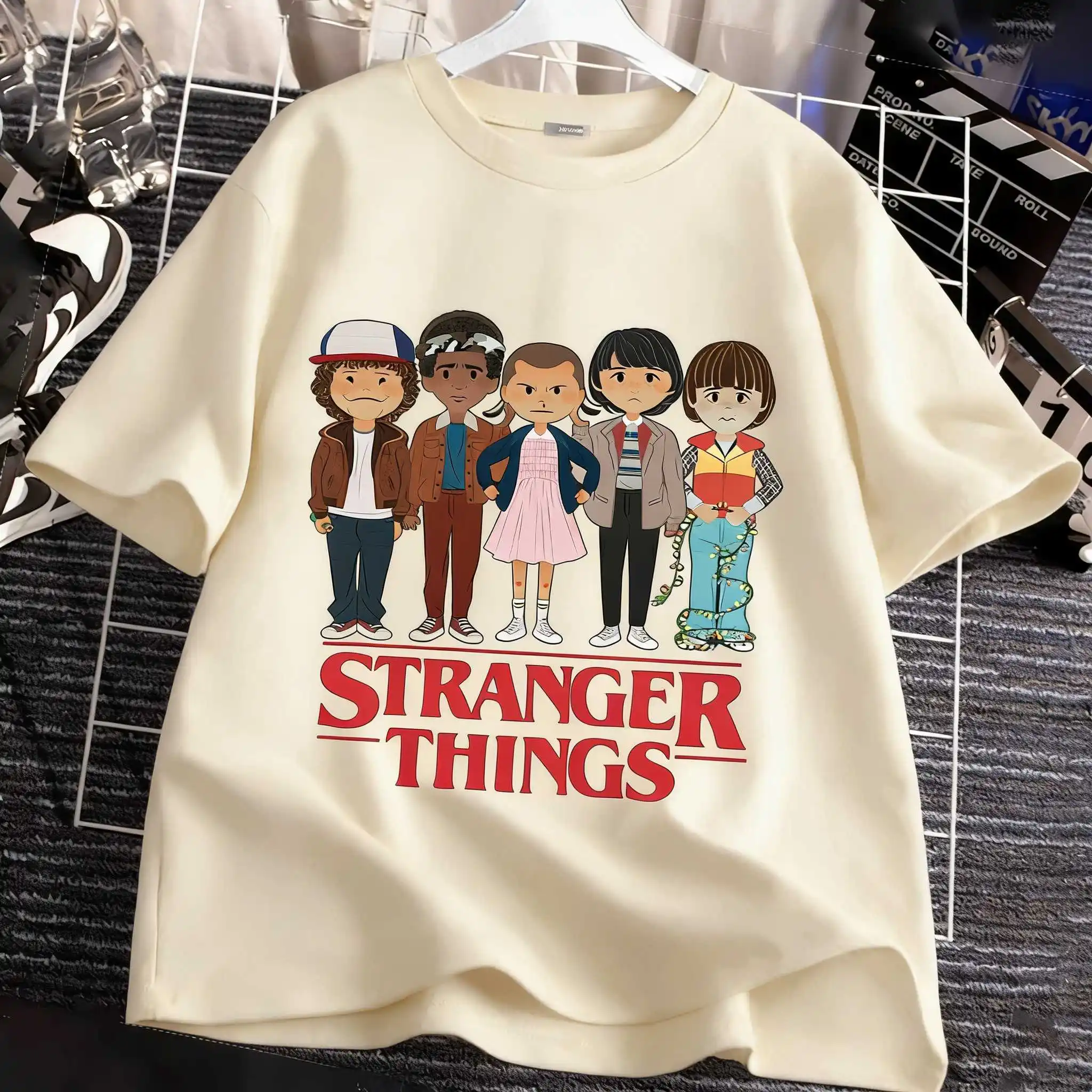 

2026 Spring New Style Monster Cartoon Print Parent-Child T-Shirt Outdoor Sports Theme Casual Top Designed with A Trendy Feel