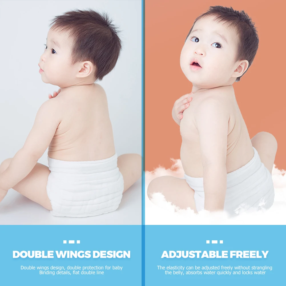 5Pcs Baby Cloth Diapers Reusable Washable Newborn Nappies Breathable Soft Absorbent Comfort