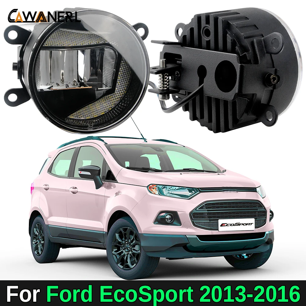 30W Car Aluminum LED Fog Light with Daytime Running Lamp DRL Assembly 2 Pieces For Ford EcoSport 2013 2014 2015 2016