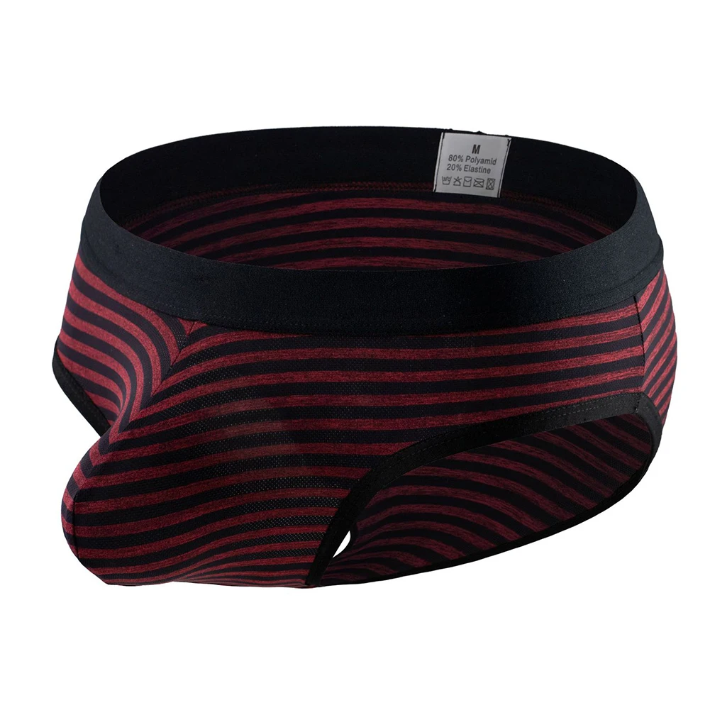

Men's Cotton Stripes Quick Dry Breathable Underwear Briefs with Pouch Design Lightweight Comfortable Underpants