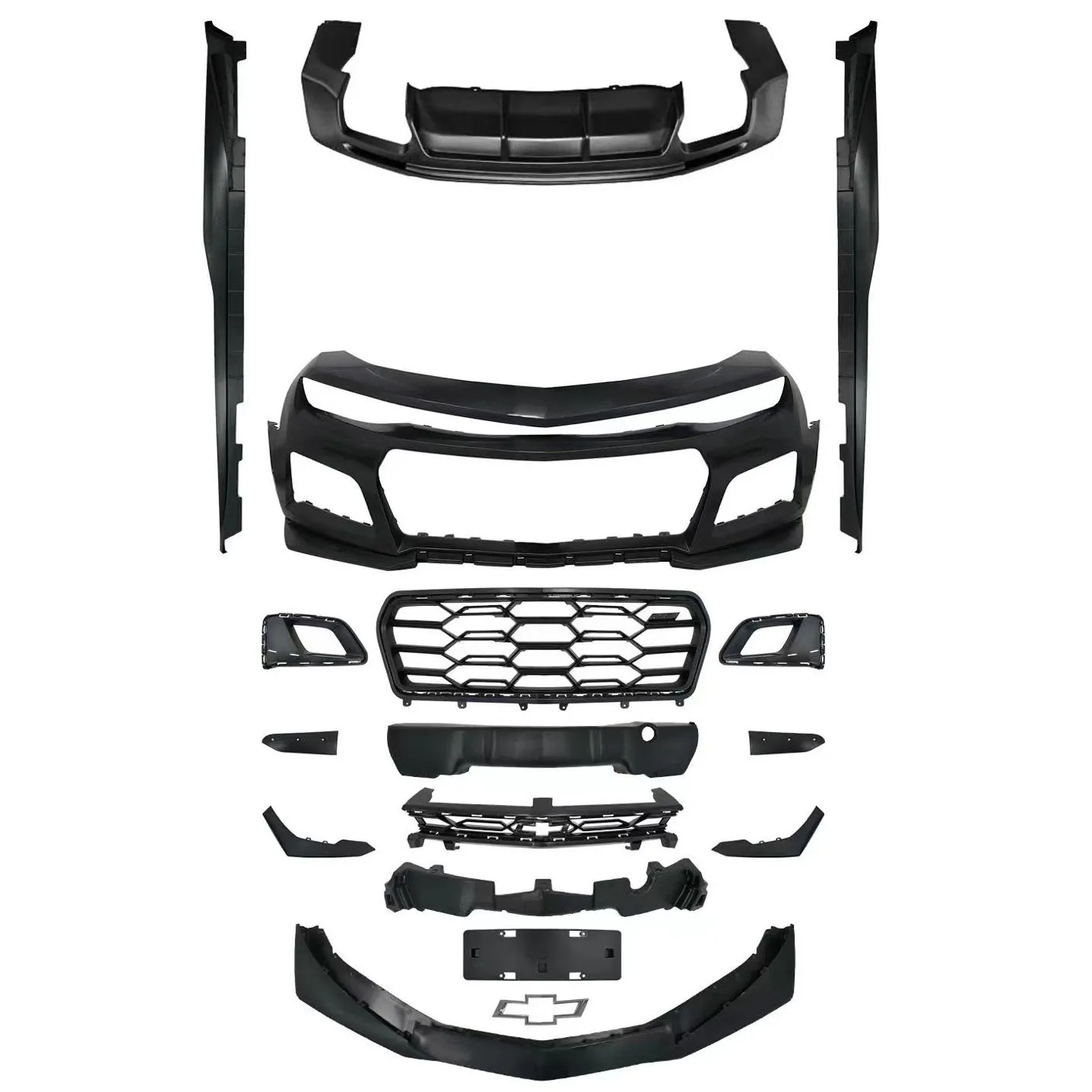 Dream Car Front Bumper Compatible With 2016-2023  Camaro, 1LE Style PP Cover Conversion Lip Grille Grill Bodykit