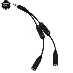 3.5mm Stereo Ses kablosu Y Splitter Adaptörü Ses Kontrolü Kulaklık Telefon AUX Kablosu 3.5 jack Splitter Erkek 2 Dişi Jack