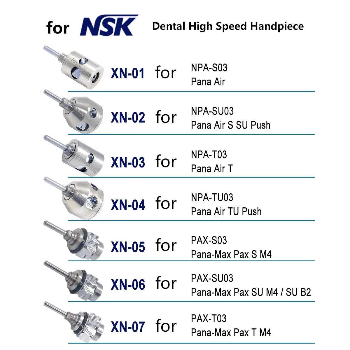 

Multiple Models Dental Turbine Cartridge Air Rotor For NSK High Speed Handpiece Dentistry Handpiece Spare Parts Accessories