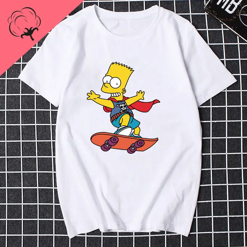 Streetwear Kawaii Harajuku Aesthetics The Simpsons Fashion Summer tops for both men and women T-shirts