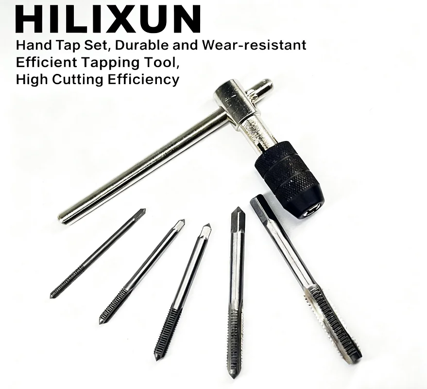 

HILIXUN Высококачественный Т-образный гаечный ключ, набор сверл, ручные инструменты для нарезания резьбы, метчик с резьбой, спиральная бита M3-M12, набор метчиков, инструмент «сделай сам»