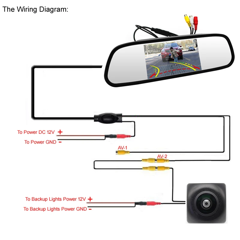 GreenYi – rétroviseur de voiture de 5 pouces, avec moniteur, pour caméra de recul de véhicule d'angle 170, écran de système de stationnement HD TFT LCD