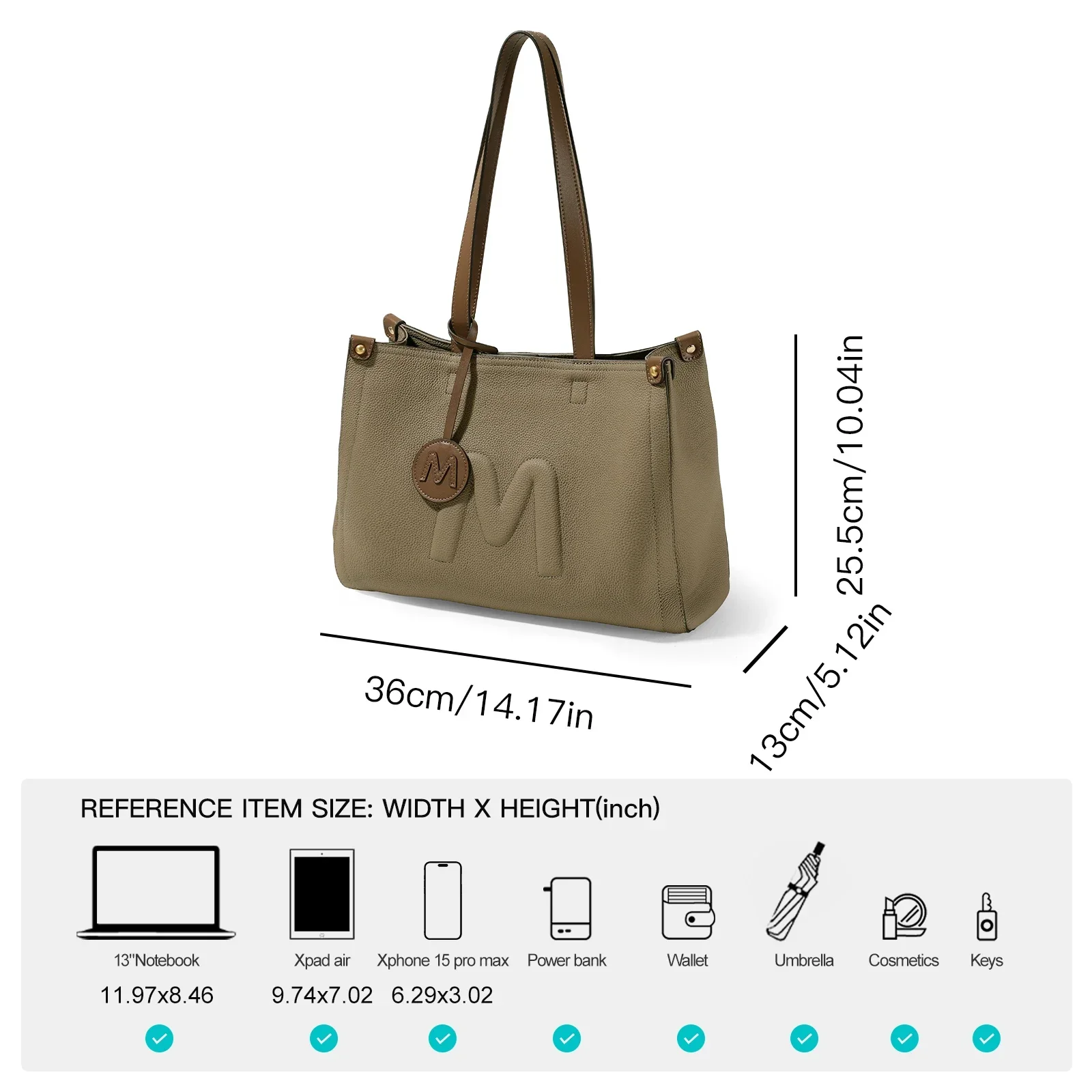 ITAMOOD borsa Tote in vera pelle borsa da donna di grande capacità per il pendolarismo borsa a tracolla di lusso squisita e alla moda