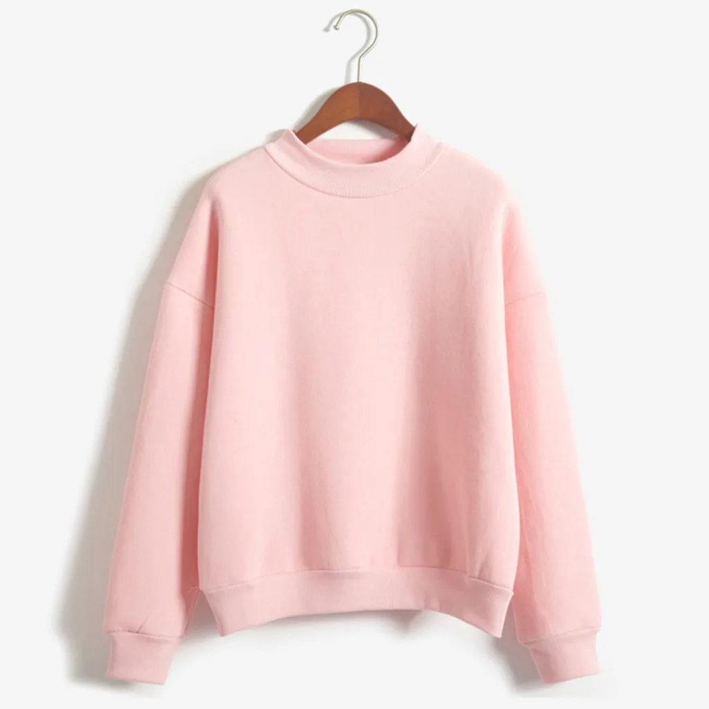 

Women's Fashion Casual Solid Color Pullover Leisure Comfortable Warm Tops Comfortable Soft Long Sleeve Daily For Females
