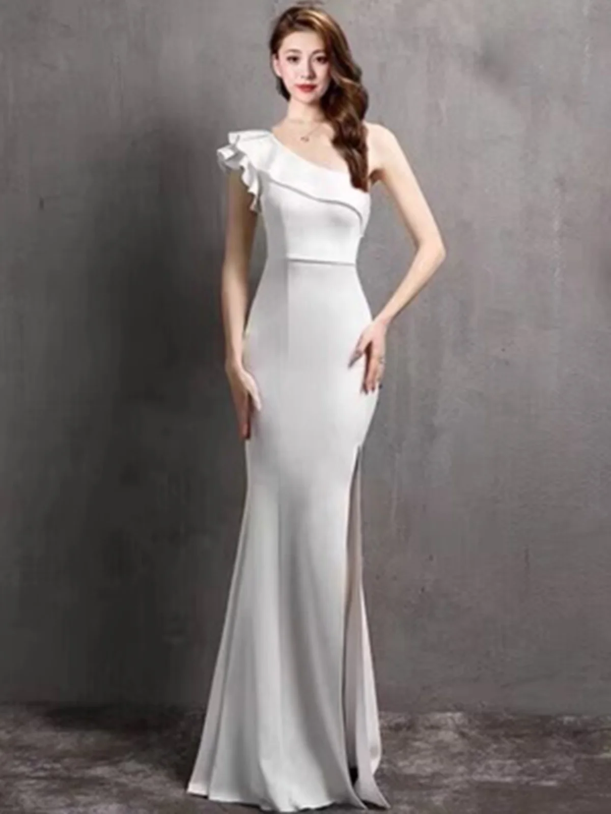 

Ele Long Tail Fi Tail Dr Svel Wedding Dr for Women Luxury Evening Gown Slimming Evening Dr