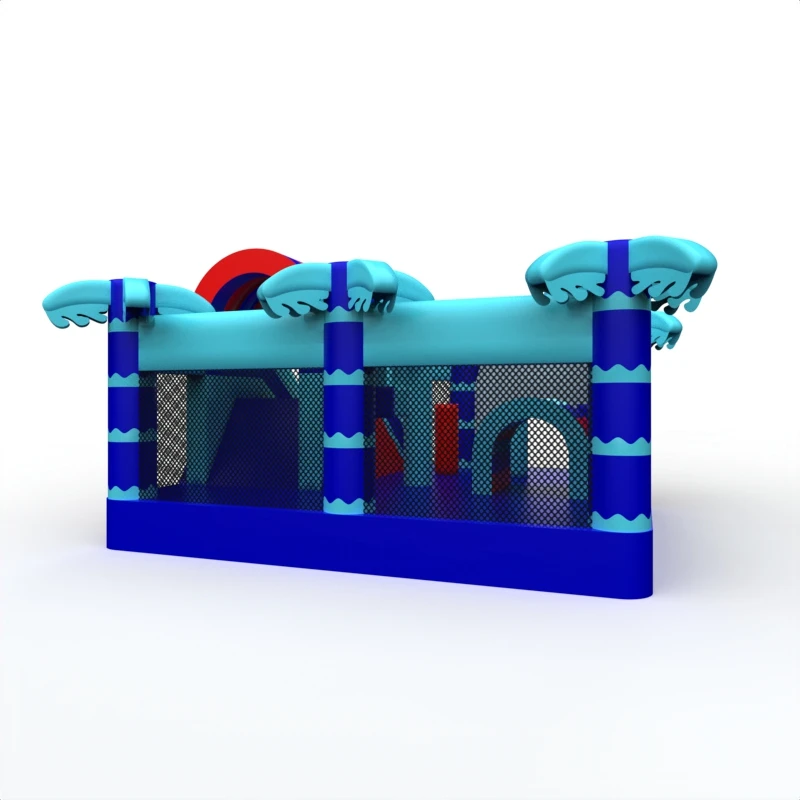 Commercial Shark Inflatable Castle Jungle Adventure Water Trampoline, 0.55mm PVC, Children's Outdoor Playground, Factory Direct