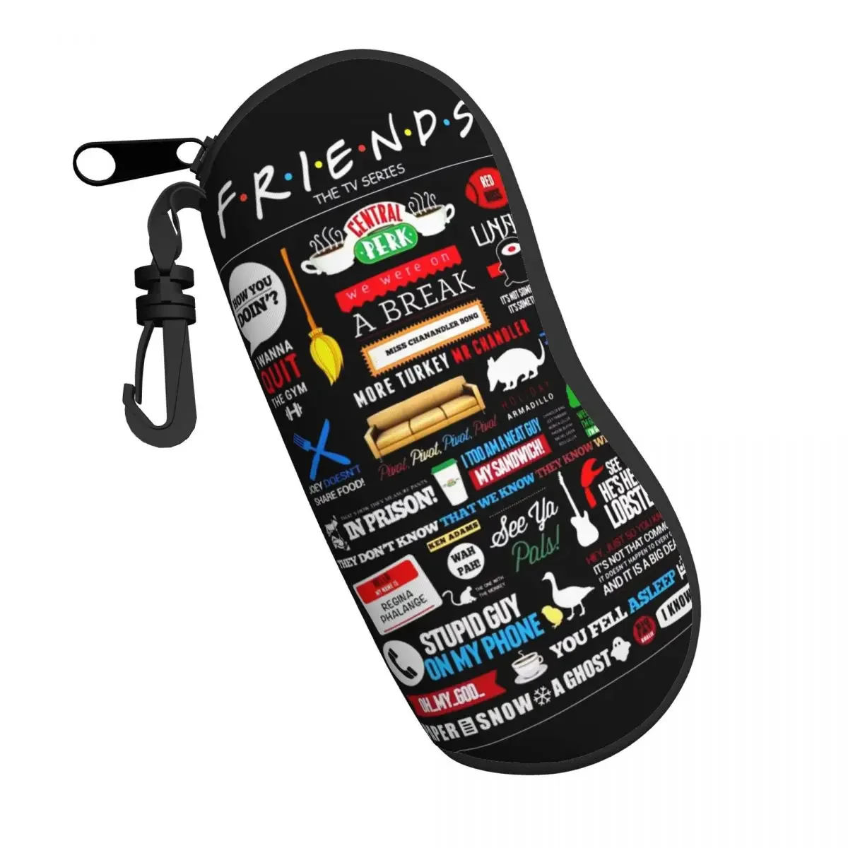 Friends Logo Symbol Eyeglass Glasses Case Women Men Soft Classic TV Show Sunglasses Protective Bag