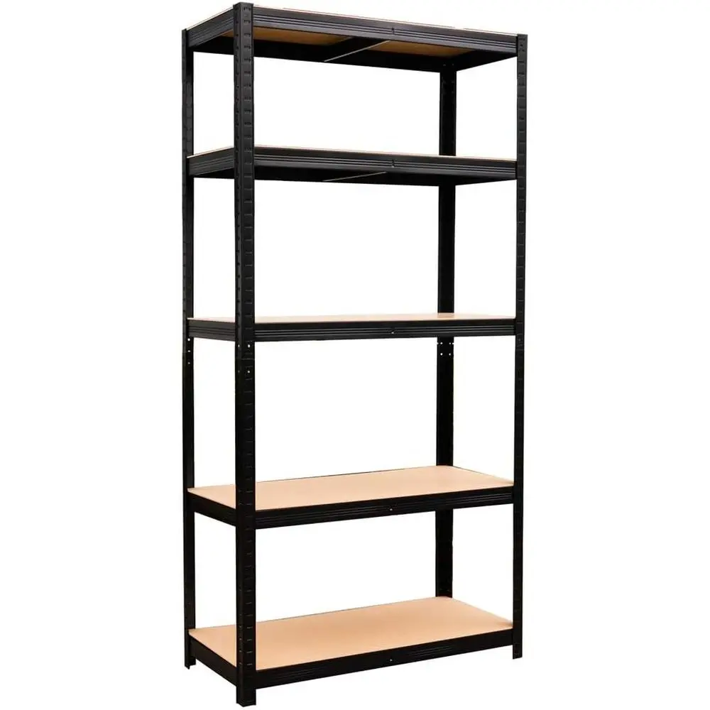 

5-ярусный металлический стеллаж для хранения, черный, 90x40x180 см, компактные гаражные полки для проектов DIY
