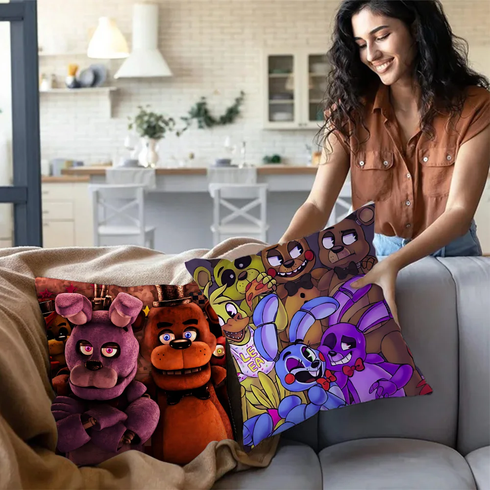 Hot F-Fives N-Nightses Pillow Covers Cartoon Sofa Decorative Home Double-sided Printing Short Plush Cushion  At F-Freddy's Cover