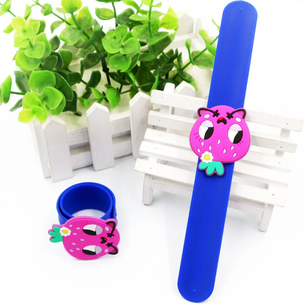 

10pcs Silicone Snap Bracelet Fruit Design Wristband Patting Hand Band Colorful Slap Bracelet Kids Party Favor Funny Gift( and As