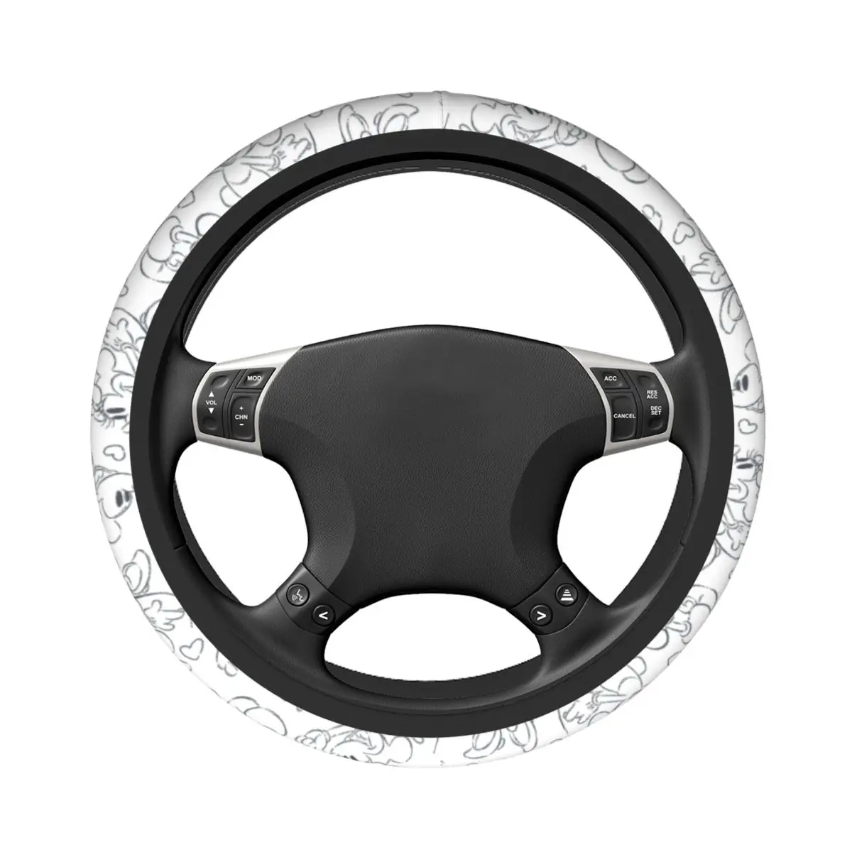 Cartoon Minnie Mickey Mouse Car Steering Wheel Cover 37-38 Universal Auto Steering Wheel Protector Car-styling Car Accessories