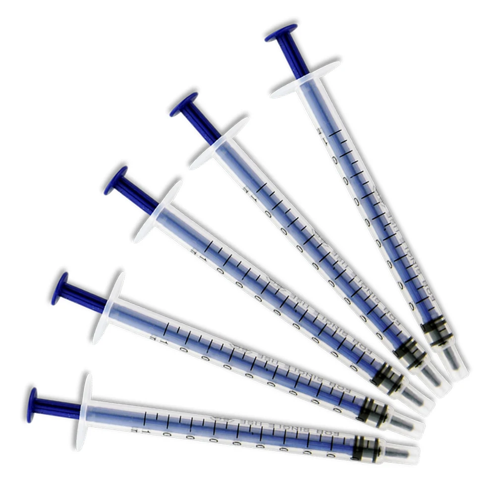 100pcs 1mL Disposable Sampler Plastic Syringe Cubs Measuring Nutrient Hydroponic epoxy resin syringe With Cover Measuring