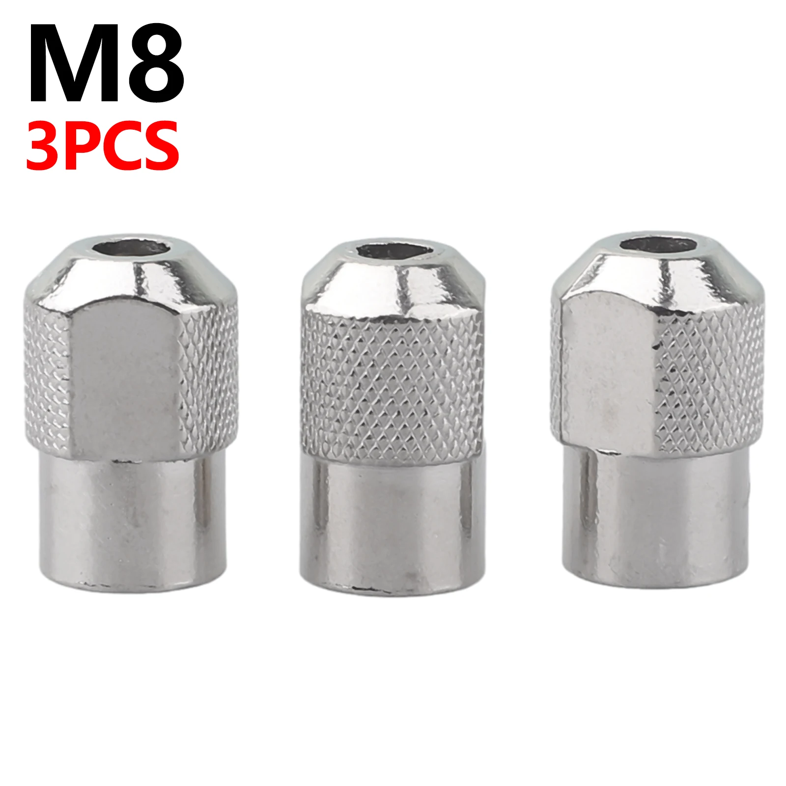 For 8*0.75mm Electric Grinder Grinder Chuck Nuts Home 3pcs 8*0.75mm Easy To Install Silver Zinc Alloy High Quality