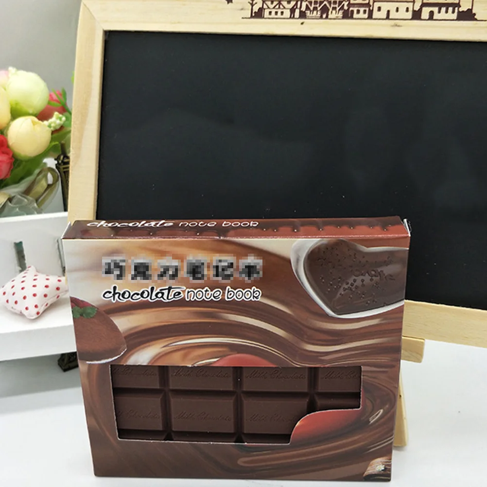 

2pcs Chocolate Shaped Mini Notepad Portable Wire-O Binding Pocket Notebook For Students Kids Cartoon Design Daily