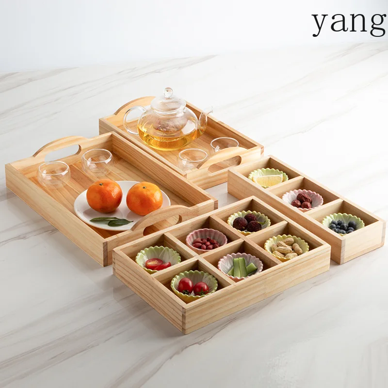 LMM tray wooden home hotel restaurant storage tea set rectangular wooden tea tray