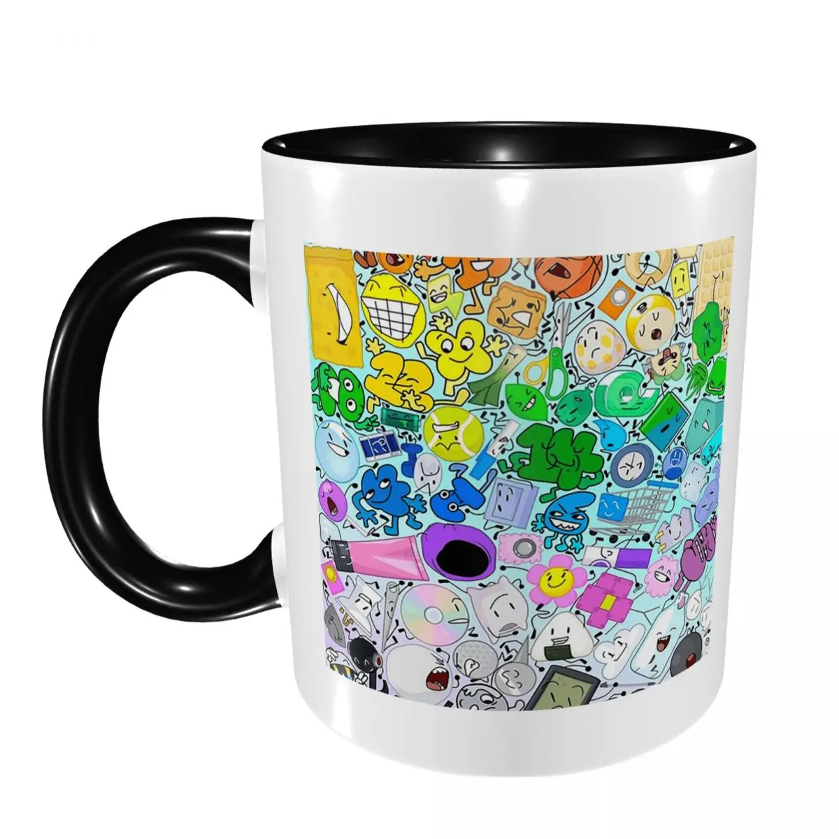 BFDI All Characters Mug Funny Ceramic Coffee Cups Tea Mugs Milk Cup Drinkware Gift for Friends