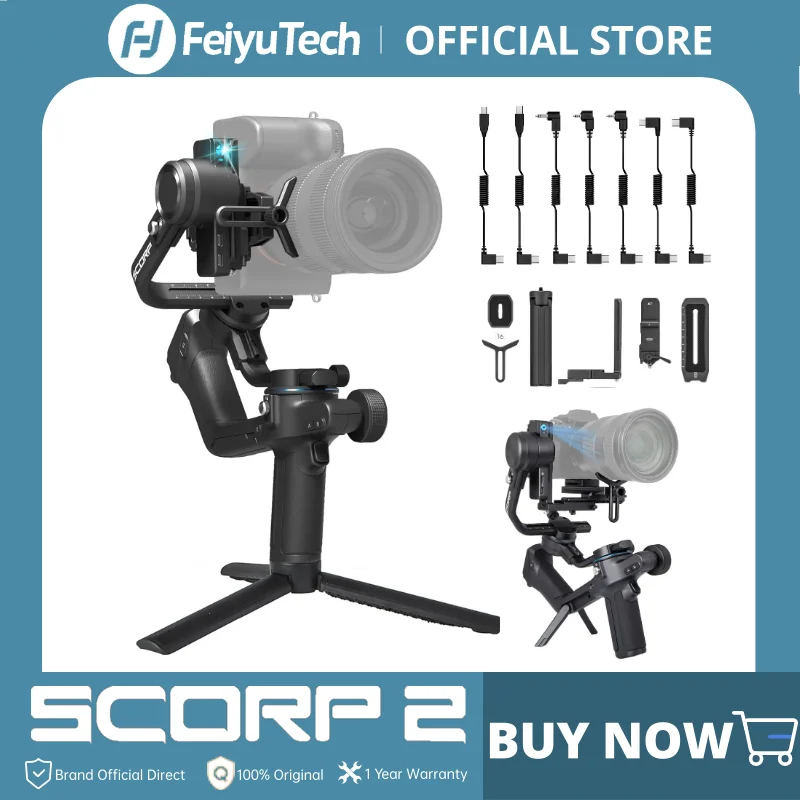 

FeiyuTech SCORP 2 [официальный] стабилизатор подвеса для камеры, встроенный AI-трекер, обновленный джойстик, сенсорный экран для беззеркальной зеркальной камеры